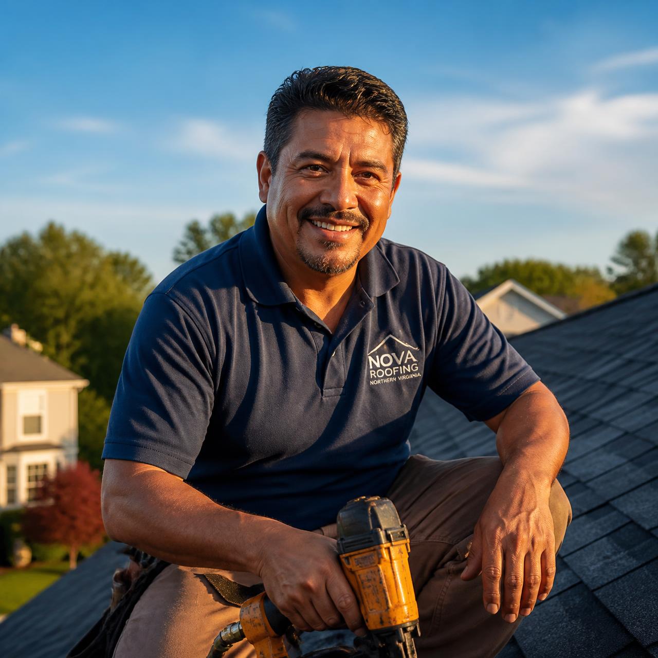 Victor Calvillo, owner of My Skylights LLC, on a Northern Virginia rooftop